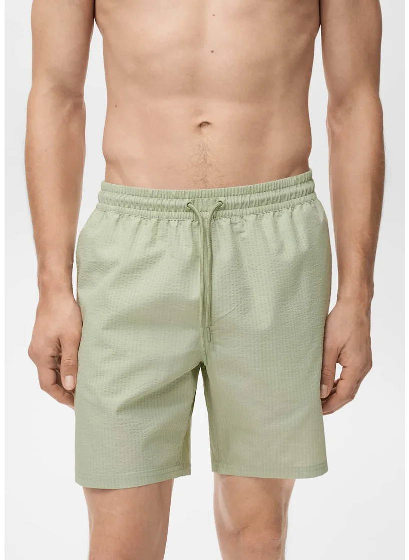 Mango Man Seersucker Swimming Trunks