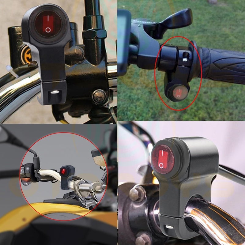 PRS Bike Handlebar Grip On/Off Switch with Cable | Multi-Purpose for Fog Lights, Horn, Hazard Flasher & Accessories | Waterproof & Durable Motorcycle Switch (All Purpose) - Image 2