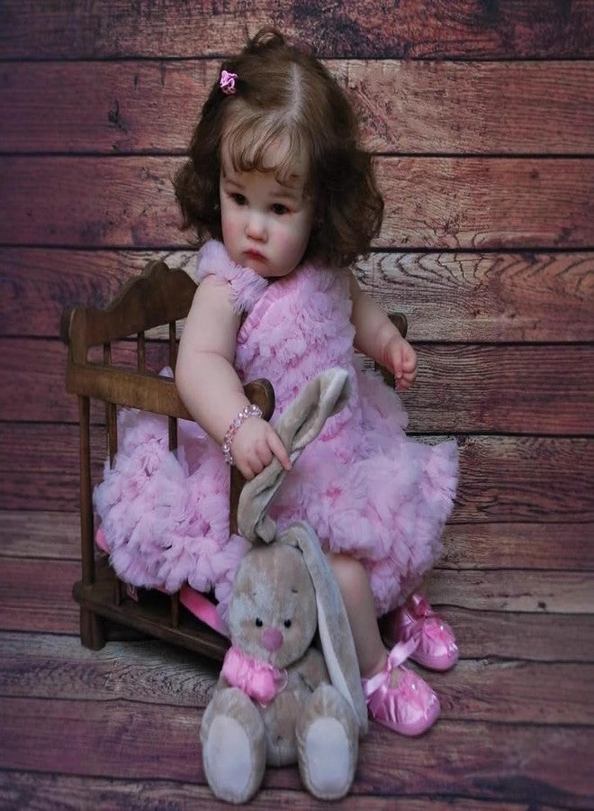 GYCV Reborn Toddler Dolls Girl 24 Inch Lifelike Baby Doll Realistic Toddler Doll Girl Look Real Cute Fat Reborn Baby Weighted Real Life Baby Doll Toys with Accessories for Kids - Image 4