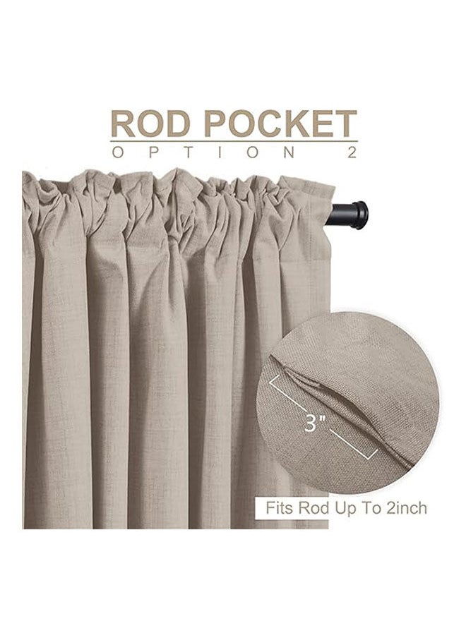 Intex Curtains House Shield Linen 100% Blackout Curtains Thermal Insulated With Back Tab/Rod Pocket 1 Piece  - Image 3