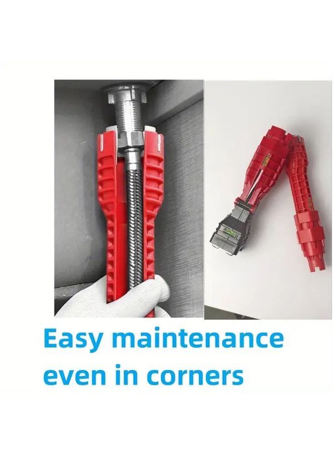 18 في 1 أداة سباكة شديدة التحمل لمفتاح الصرف ذات قبضة ملمسية لتركيب الحنفية والمرحاض - Image 3