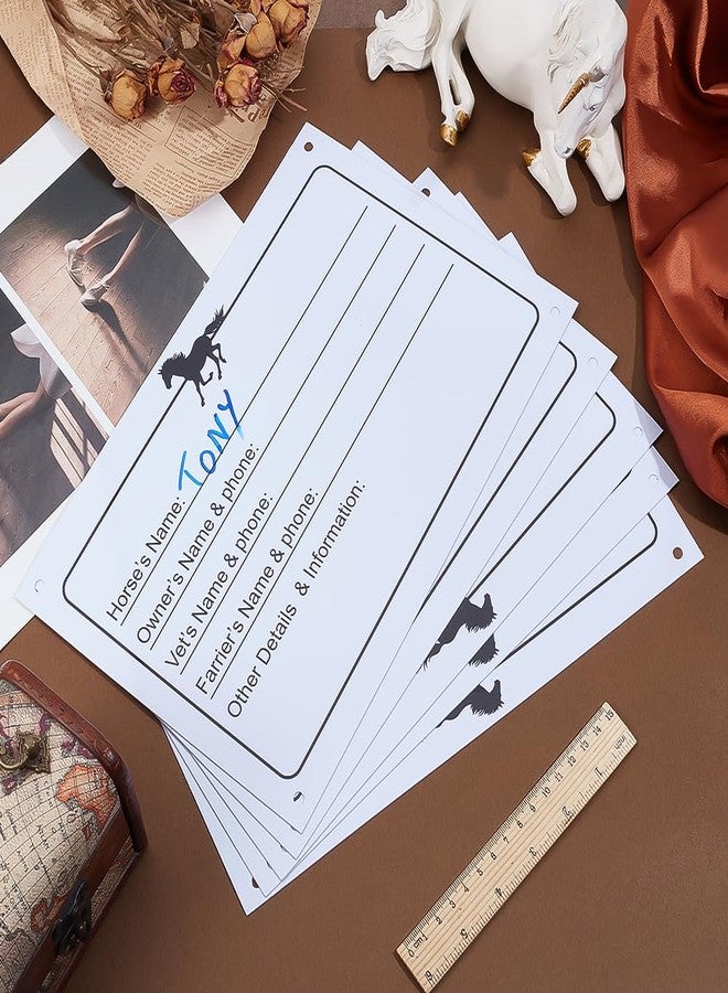 BENECREAT 8pcs Horse Stall Name Plate, Adhesive Sign Horse Info Stall Plaque Dry Erase Sign for Horse Barn Door Accessories Decoration Supplies, 7.99x12 Inch - Image 4