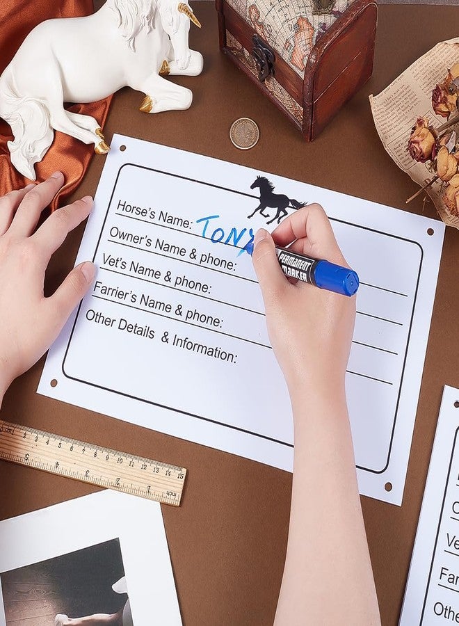 BENECREAT 8pcs Horse Stall Name Plate, Adhesive Sign Horse Info Stall Plaque Dry Erase Sign for Horse Barn Door Accessories Decoration Supplies, 7.99x12 Inch - Image 3