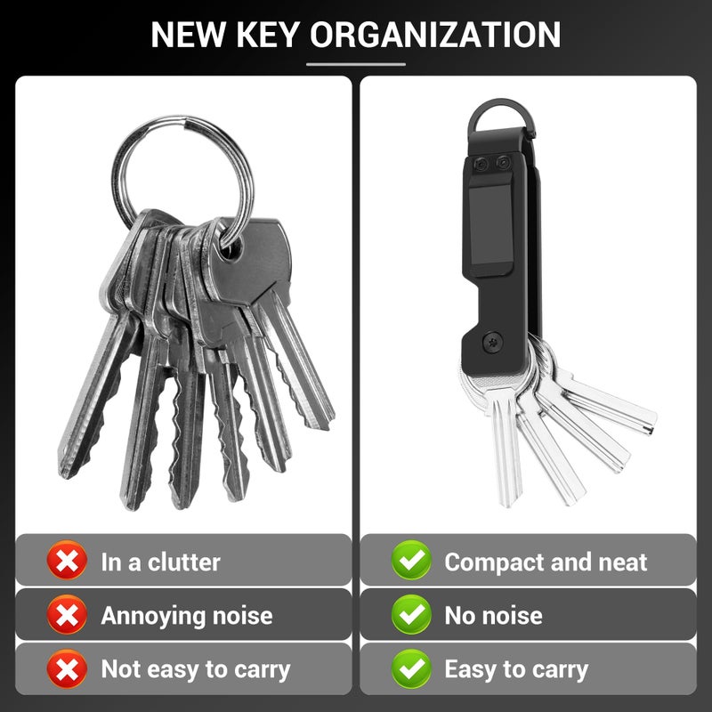 Esdallina Key Holder for Keychain Metal Aluminum Compact Smart Key Organizer Secures 1-5 Keys - Image 2