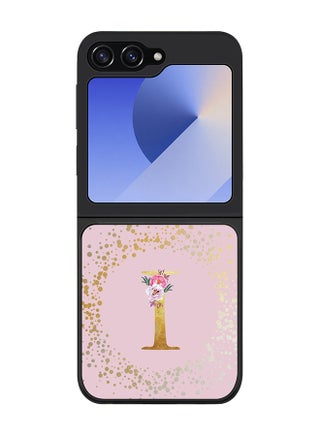 Rugged Black edge case for Samsung Galaxy Z Flip6, Slim fit Case Flexible Cover - Custom Monogram Initial Letter Floral Pattern Alphabet - I (Pink ) - pzsku/Z9C2FCEAA1D8EAC975648Z/45/_/1725356317/5d75a5e5-607c-4235-b625-99fe85114781