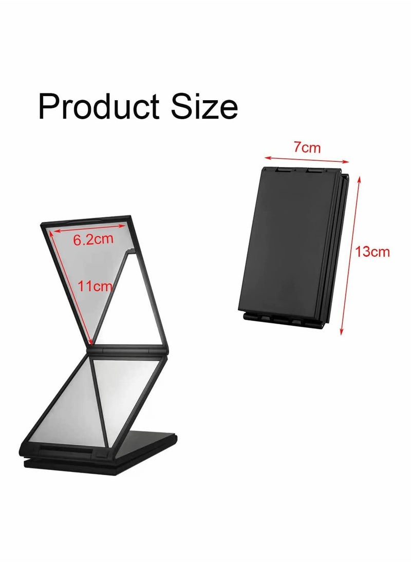SYOSI - Four Panel Folding Mirror 4 Sided Foldable Makeup Handheld Mirror Compact Tabletop Mirror for Self Styling and Hair Cutting Makeup Shaving Easy to See Your Back Head - Image 1