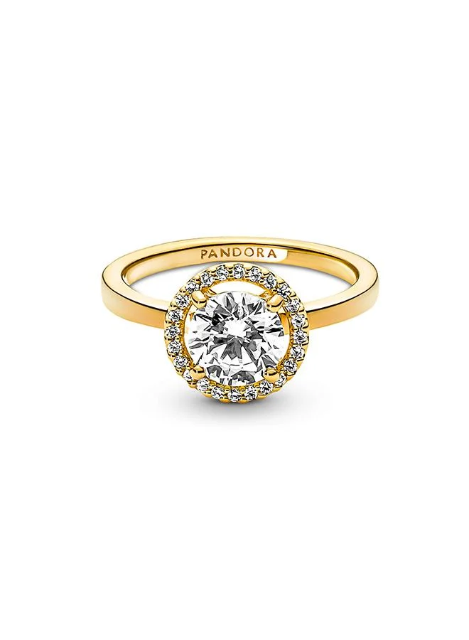 باندورا Sparkling Round Halo Ring