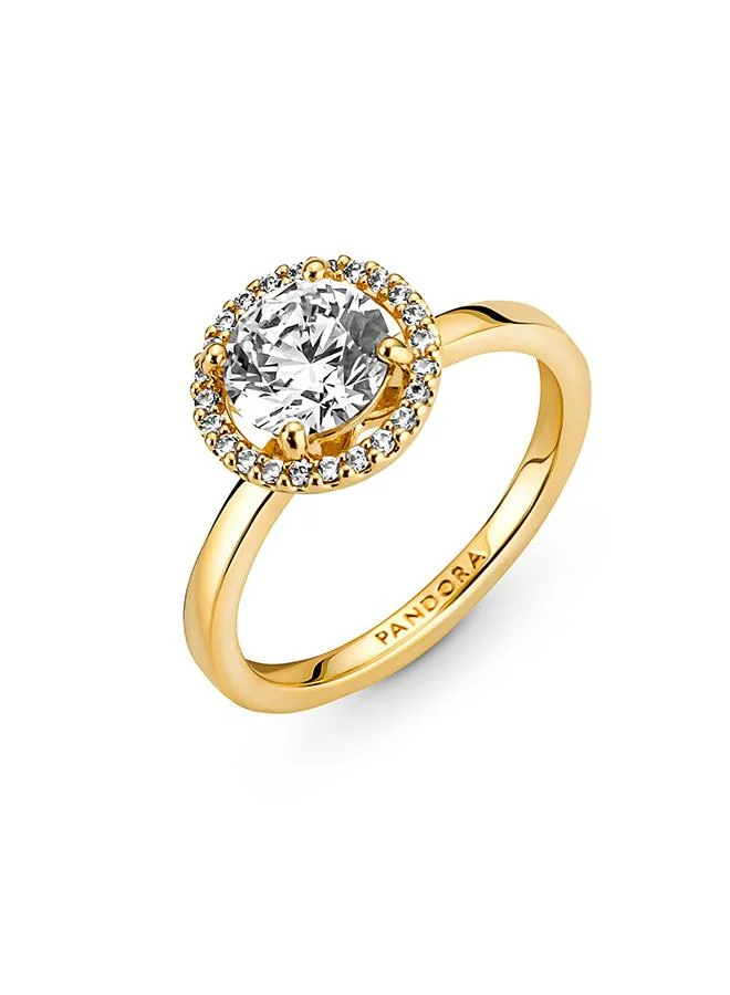 باندورا Sparkling Round Halo Ring