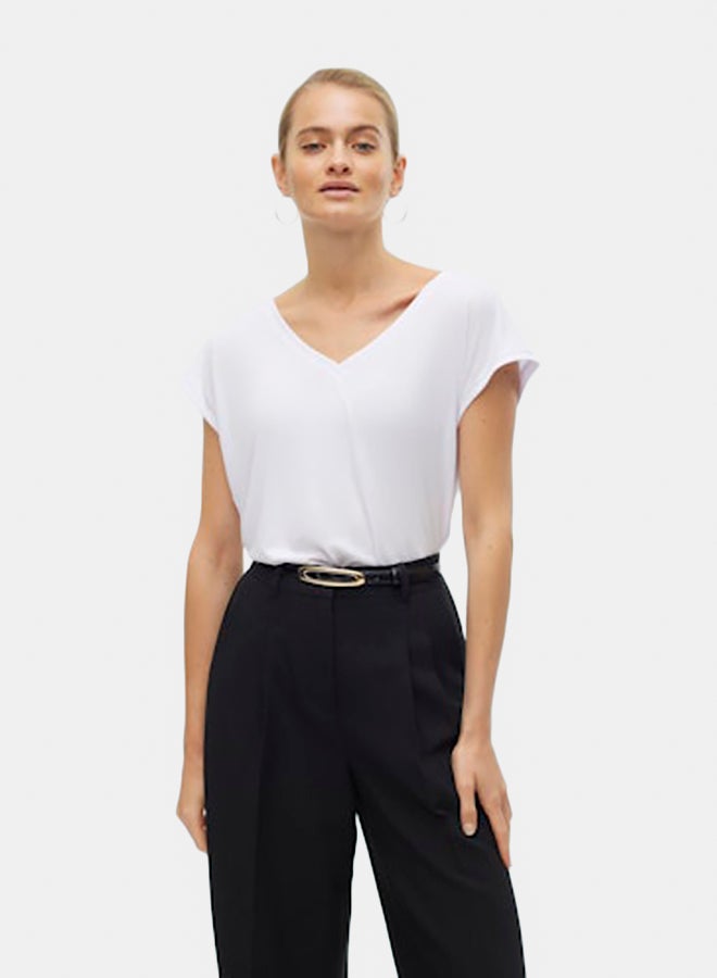 VERO MODA VERO MODA Womens Filli Shortsleeve V-Neck Tee - Image 3