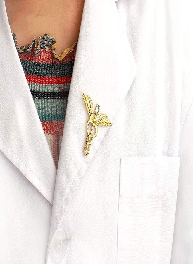 hanreshe Caduceus Brooch Pins 2 Pieces Medical Jewelry Gift for Doctor/Nurse/Medical Student Nursing Pins for Pinning Ceremony - Image 5