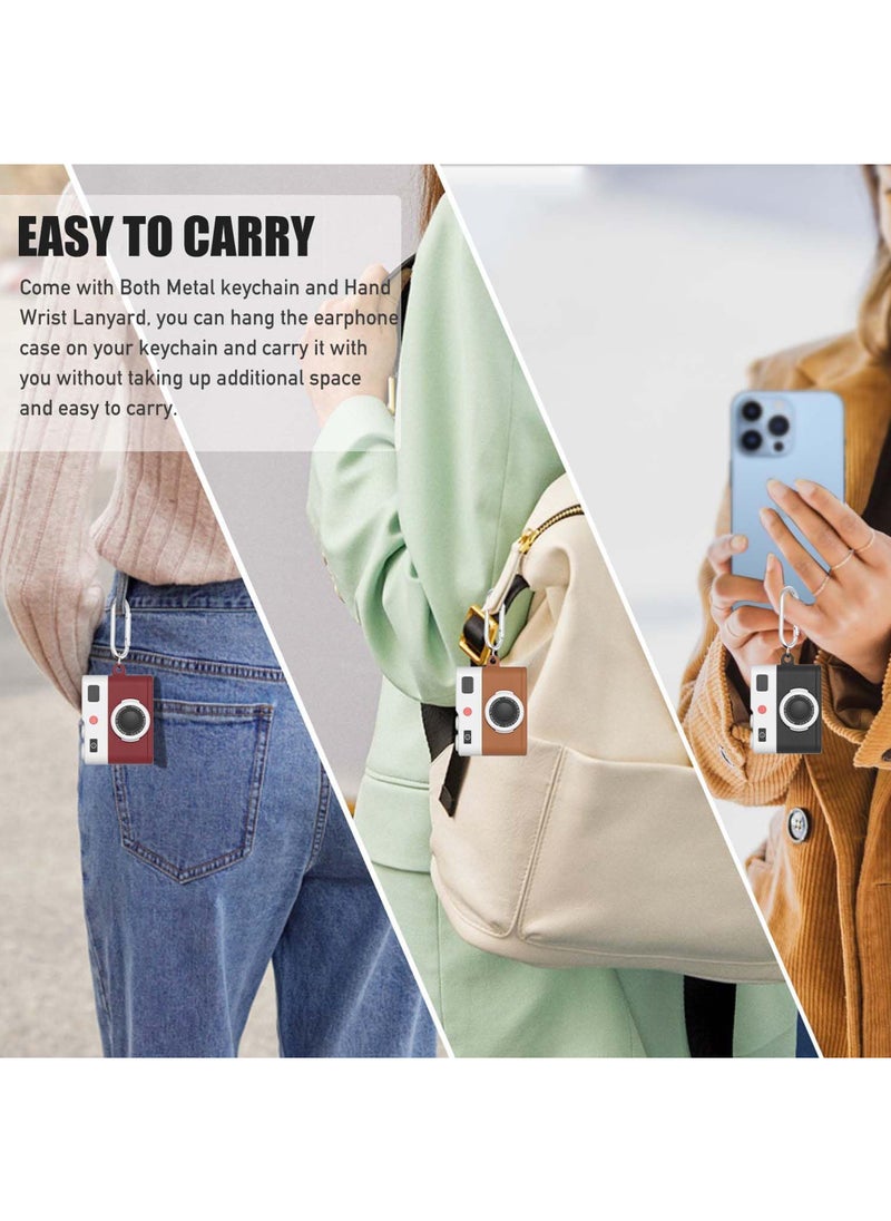 Rock Pow - for AirPods 4 (4th Generation) Case Cover,with Keychain and Cleaner Kit,Cute Cartoon Cool AirPods 4 Case,Retro 3D Camera Protective Silicone Skin Cover for Airpods 4 Case - Image 1