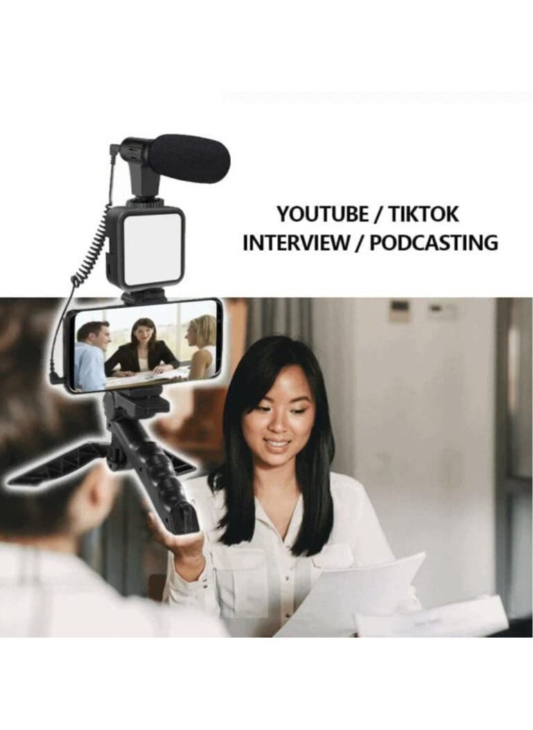 ELTRAZONE Smartphone & Camera Vlogging Studio Kits Video Shooting Photography Suit with Microphone LED Fill Light Mini Tripod  - Image 2