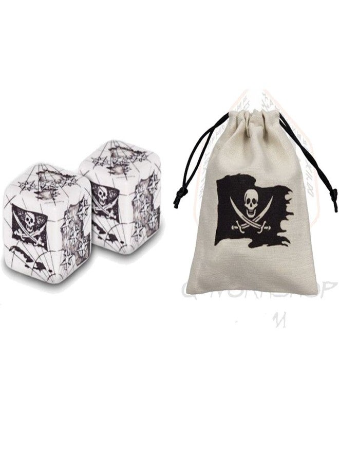 Q WORKSHOP Q-Workshop Pirate Dice & Bag (2+1), Dice and Bag Accessory for Strategy Board Game, for 1+ Players and Ages 14+, Steve Jackson Games - Image 1