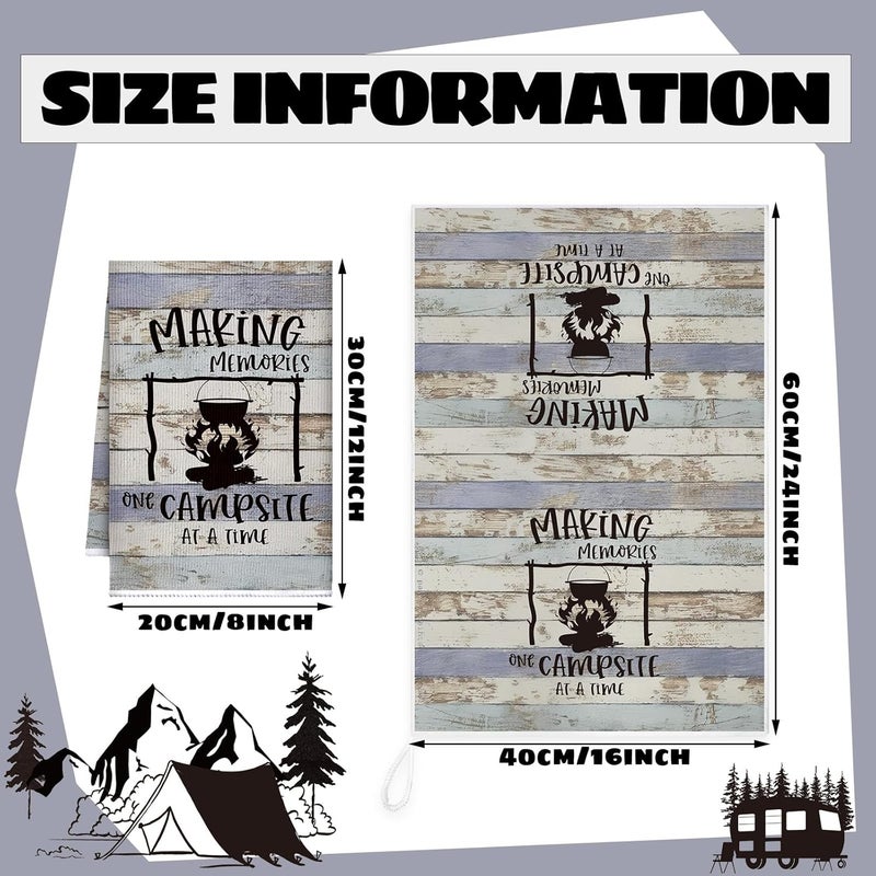 Boyiee Set of 6 Camping Kitchen Towels Happy Camper Tea Towels Absorbent Farmhouse Dish Towels with Funny Sayings 24 x 16 Inches Camping Hand Towels for RV Campers Lovers Gifts Accessories Decorations - Image 4