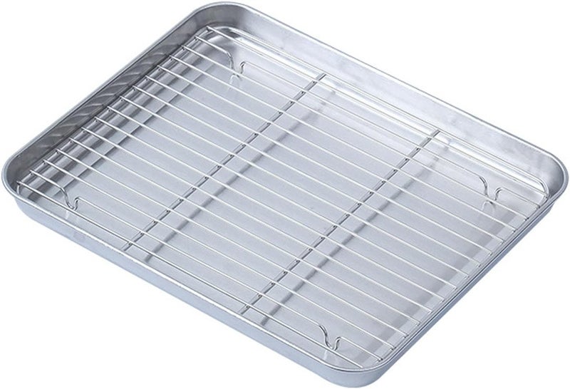 Large Stainless Steel Baking Pan With Rack Draining Baking Sheet For Kitchen Restaurant Hotel - Image 1