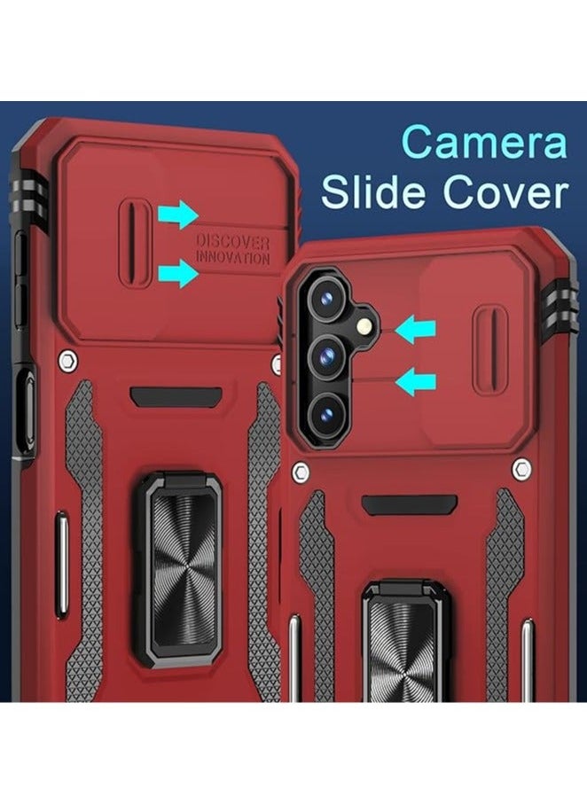 TEAM LUXURY - Samsung Galaxy S24Ultra Case, Slide Camera Cover, Built in Rotate Ring Kickstand, Heavy Duty Shockproof Protective Case - Image 1