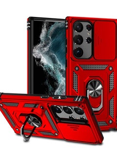Samsung Galaxy S24Ultra Case, Slide Camera Cover, Built in Rotate Ring Kickstand, Heavy Duty Shockproof Protective Case