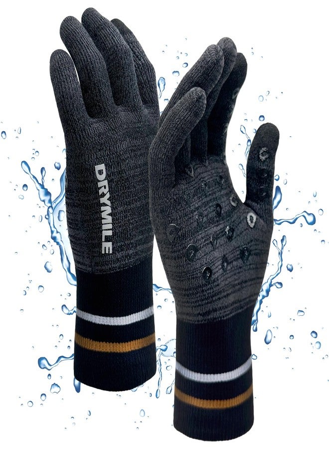 DRYMILE Waterproof Gloves - Warm Touchscreen Winter Snow Wool Blend Hand Gloves for Men & Women - Work, Hiking, Skiing, Running, Biking, Riding Glove, Ideal for Cold Weather - M, Heather Grey - Image 1