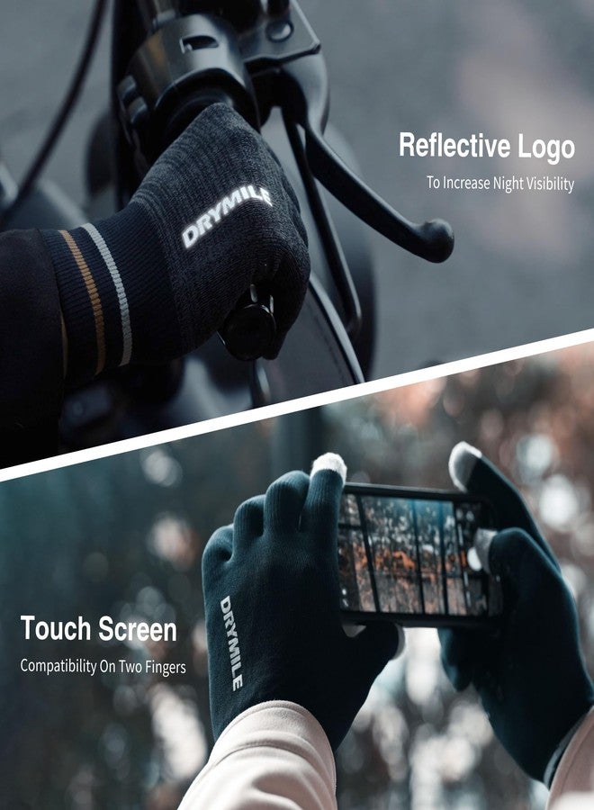 DRYMILE Waterproof Gloves - Warm Touchscreen Winter Snow Wool Blend Hand Gloves for Men & Women - Work, Hiking, Skiing, Running, Biking, Riding Glove, Ideal for Cold Weather - M, Heather Grey - Image 3