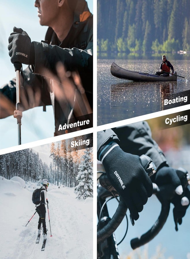 DRYMILE Waterproof Gloves - Warm Touchscreen Winter Snow Wool Blend Hand Gloves for Men & Women - Work, Hiking, Skiing, Running, Biking, Riding Glove, Ideal for Cold Weather - M, Heather Grey - Image 5