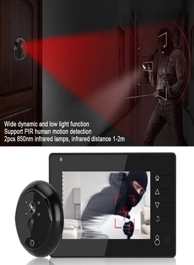 Drumstoneᴬˢᴰ 𝗦𝗽𝗲𝗰𝗶𝗮𝗹 𝟓 𝗬𝗲𝗮𝗿 𝗪𝗮𝗿𝗿𝗮𝗻𝘁𝘆 HD Smart Door Viewer with Night Vision Doorbell | Digital Peephole Camera Display | Motion Detection | Two-Way Viewing | Home Security Door - Image 3