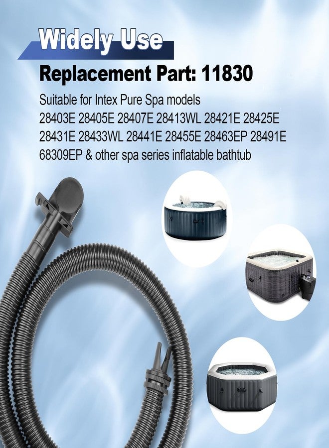 PROSOCOOL خرطوم نفخ غطاء حوض الاستحمام الساخن PROSOCOOL 11830 بديل لخرطوم هواء حوض الاستحمام الساخن Intex Pure Spa، أنبوب نفخ محمول لحوض الاستحمام الساخن مع محول مضخة 12773 - أسود - Image 3