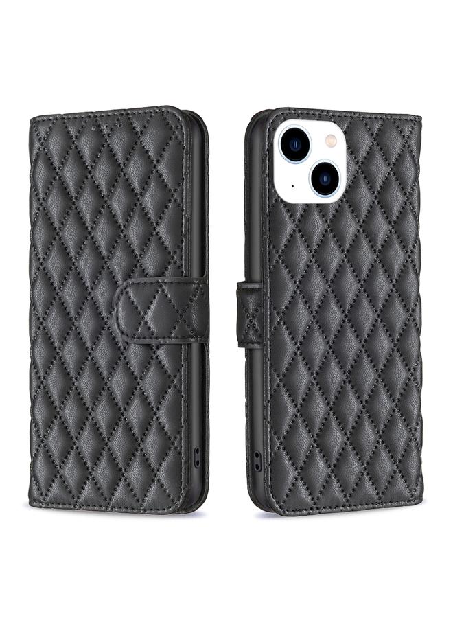 S-TOP Case For iPhone 15 Diamond Lattice Wallet Flip Leather Phone Case - Image 1