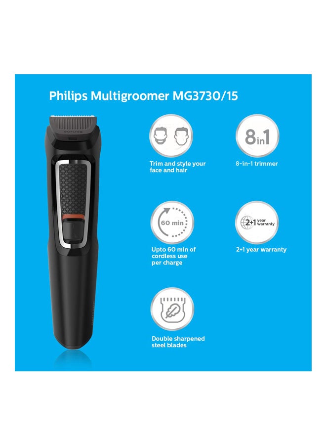 Philips MG3730 8-In-1 Face And Hair Multi Grooming Set Black - Image 2
