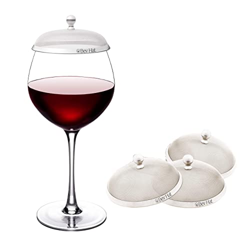 BEV HAT BevHat Stainless Steel Drink Covers (4 Pack), Wine Glass Covers for Outdoors, Protect Cocktails, Coffee Mugs, Tea Cups, Beers, Keep Bugs Out, Wine Accessories & Drink Lids - Image 1