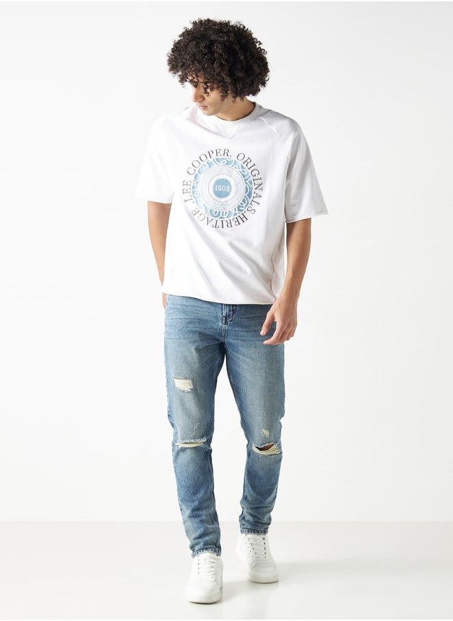 Lee Cooper - Lee Cooper Ripped Detail Carrot Fit Jeans with Pockets - Image 1
