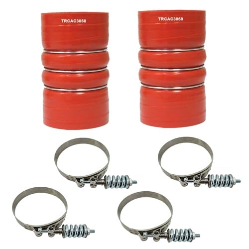 TORQUE 2PCS Silicone CAC Charge Air Cooler Hump Hose Boot Set 3" x 6" with T-Bolt Clamps Set, 3 inch ID Turbo, Air Intake and Intercooler Hose Kit - Image 1