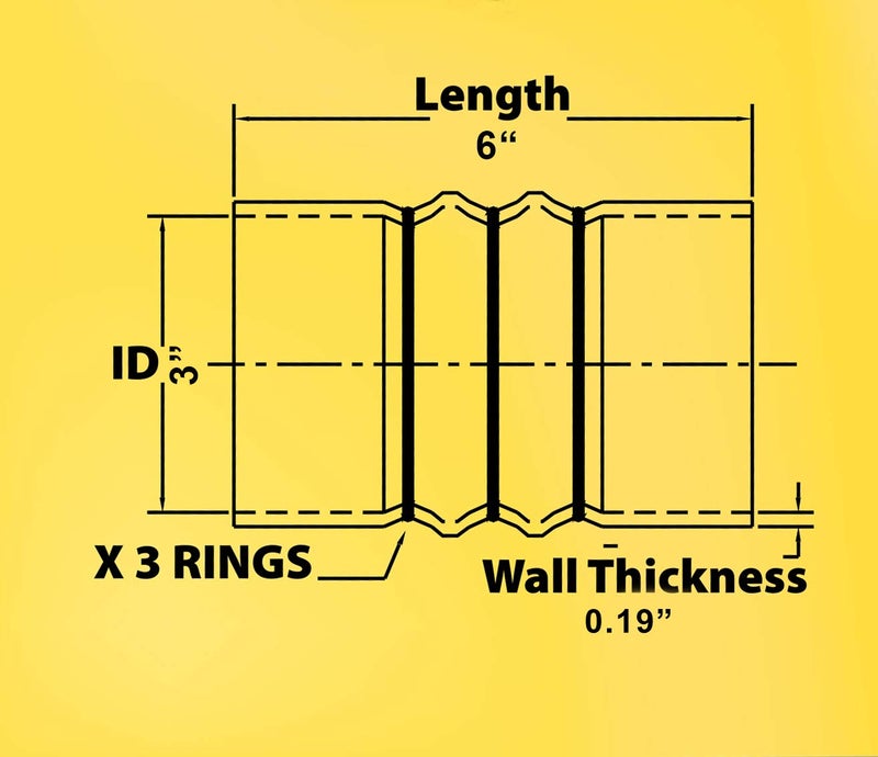 TORQUE 2PCS Silicone CAC Charge Air Cooler Hump Hose Boot Set 3" x 6" with T-Bolt Clamps Set, 3 inch ID Turbo, Air Intake and Intercooler Hose Kit - Image 4