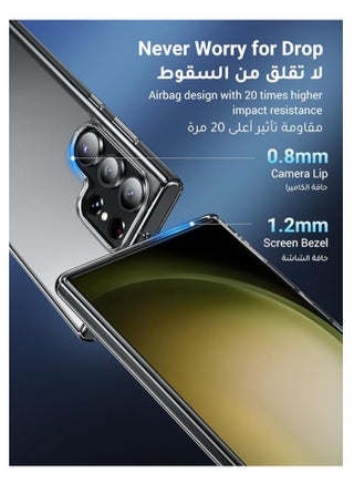Samsung Galaxy S23 Ultra Case 5G Matte Clear (6.8 inch), Zero-Fingerprints Anti-scratch Matte Back Cover, Slim and Soft TPU S23 Ultra Protector, Full Coverage Drop Proof for Samsung S23 Ultra - view 2
