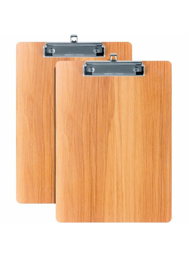WORPSON Wood-Grain Lap Board Clipboard, for Letter & A4 Size Solid Wood Texture Writing & Sketching Board with Heavy-Duty Clip (Cherry, 2) - Image 1