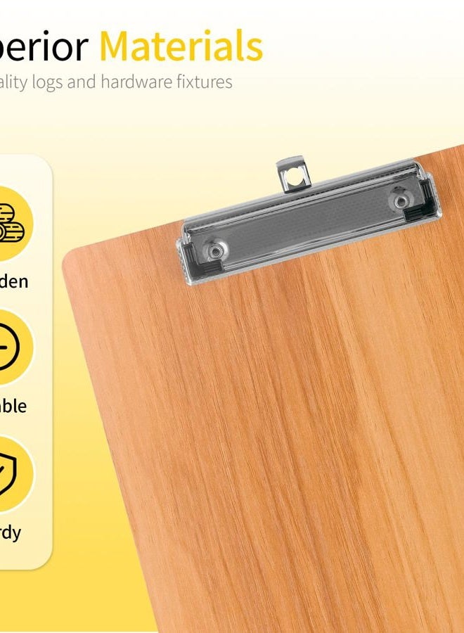 WORPSON Wood-Grain Lap Board Clipboard, for Letter & A4 Size Solid Wood Texture Writing & Sketching Board with Heavy-Duty Clip (Cherry, 2) - Image 3