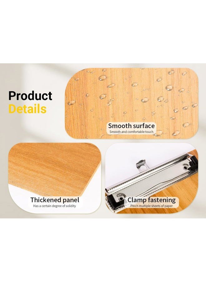 WORPSON Wood-Grain Lap Board Clipboard, for Letter & A4 Size Solid Wood Texture Writing & Sketching Board with Heavy-Duty Clip (Cherry, 2) - Image 4