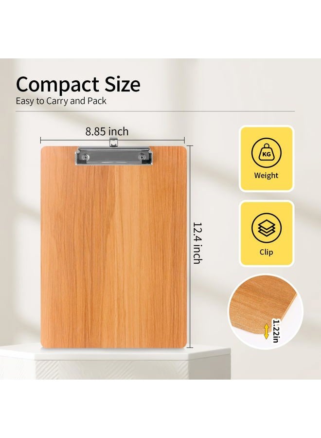 WORPSON Wood-Grain Lap Board Clipboard, for Letter & A4 Size Solid Wood Texture Writing & Sketching Board with Heavy-Duty Clip (Cherry, 2) - Image 2