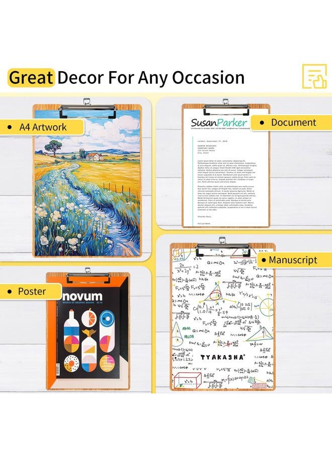 WORPSON Wood-Grain Lap Board Clipboard, for Letter & A4 Size Solid Wood Texture Writing & Sketching Board with Heavy-Duty Clip (Cherry, 2) - Image 5