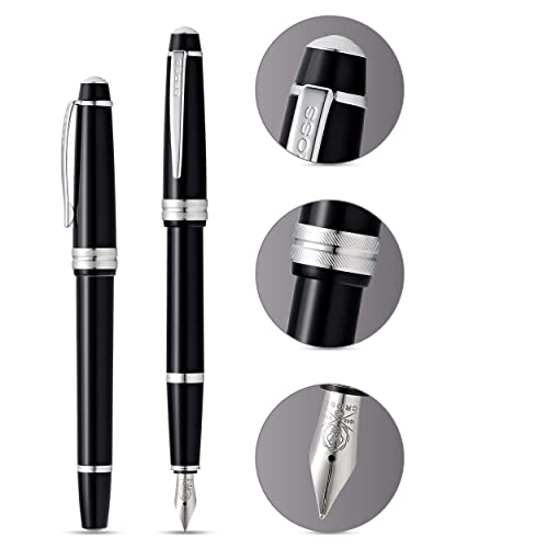 Cross Bailey Light Refillable Fountain Presented in a Everyday Gift Box - Medium Point, Black Ink, Polished Black - Image 2
