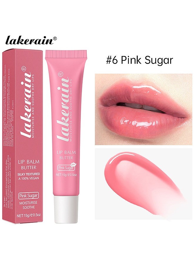 lakerain - Lip Balm Butter, Hydrating And Moisturizing Lip Care For Cracked Lips, Natural Plumping Lip Moisturizer That Smooths, Soothes And Protects, Vegan (Pink Sugar) - Image 1