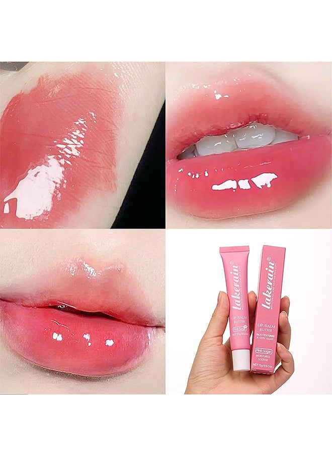 lakerain - Lip Balm Butter, Hydrating And Moisturizing Lip Care For Cracked Lips, Natural Plumping Lip Moisturizer That Smooths, Soothes And Protects, Vegan (Pink Sugar) - Image 1