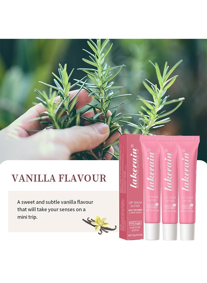 lakerain - Lip Balm Butter, Hydrating And Moisturizing Lip Care For Cracked Lips, Natural Plumping Lip Moisturizer That Smooths, Soothes And Protects, Vegan (Pink Sugar) - Image 1
