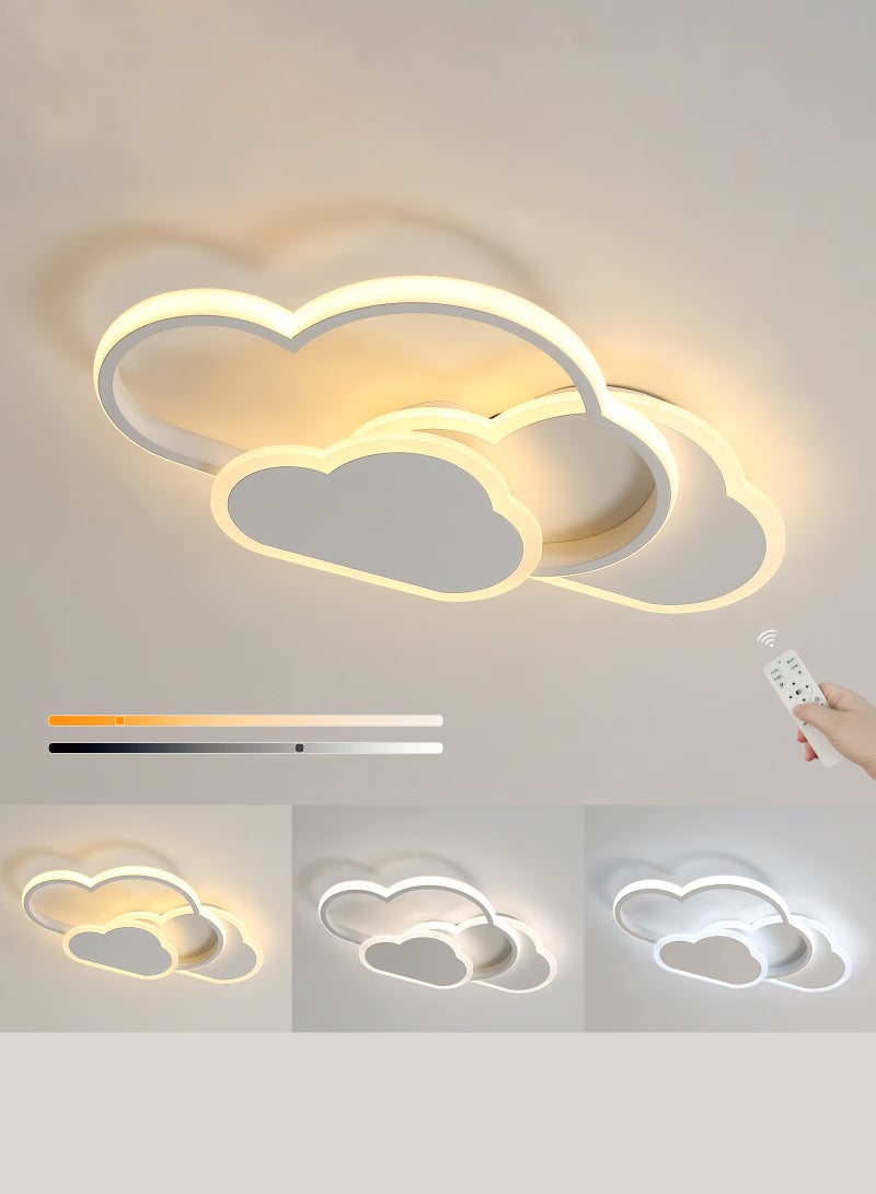 WALALLA 3 Color Dimmable LED Ceiling Light,42cm Modern Cloud Flush Mount Acrylic Ceiling Lamp, Ceiling Lighting Fixture for for Bedroom, Kitchen, Bathroom, Hallway, Stairwell - Image 1
