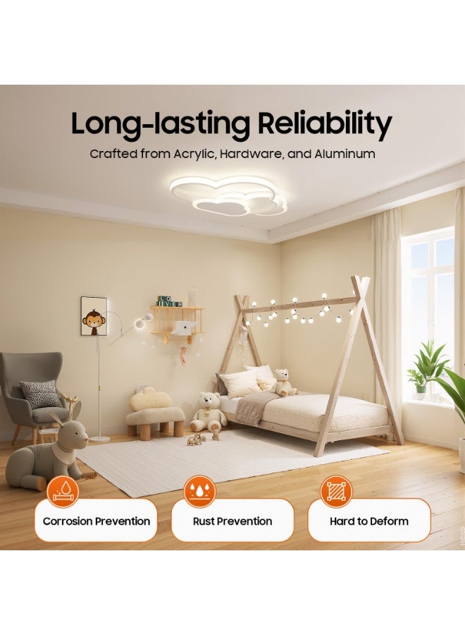 WALALLA 3 Color Dimmable LED Ceiling Light,42cm Modern Cloud Flush Mount Acrylic Ceiling Lamp, Ceiling Lighting Fixture for for Bedroom, Kitchen, Bathroom, Hallway, Stairwell - Image 4