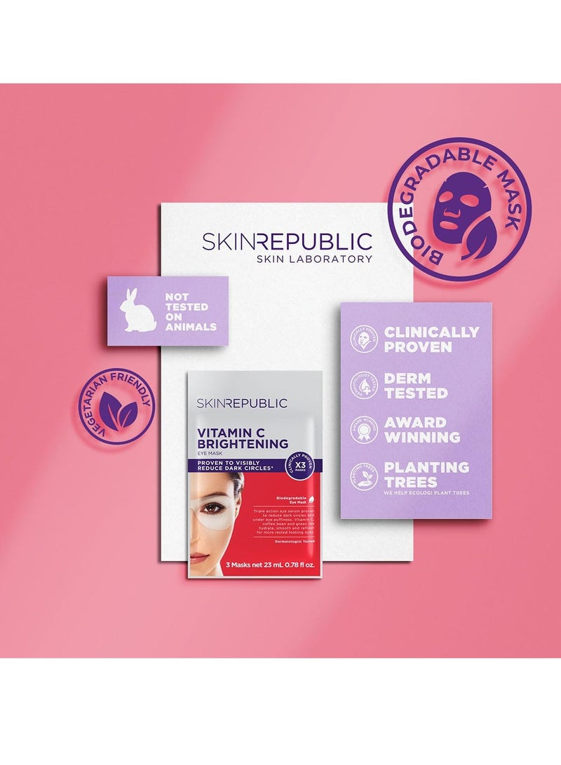 سكين ريبابلك قناع تفتيح العيون (30 زوجًا) - مصل ثلاثي المفعول مع فيتامين سي وحبوب القهوة والشاي الأخضر، يقلل الهالات السوداء والانتفاخات والتعب، مرطب ومنعم ومختبر من قبل أطباء الجلدية - Image 5