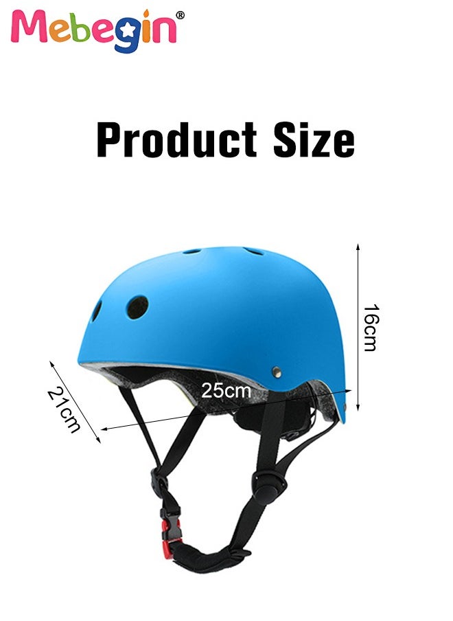 MEBEGIN - 7 Pcs Multi-Sport Protective Gear Set with Adjustable Helmet Knee and Elbow Pads Wrist Guards fit for Multi Sports Scooter, Skateboarding, Biking, Roller Skating Blue - Image 1