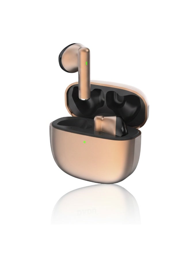 Advanced DT-053 METAL Wireless Earbuds (TWS) with Bluetooth 5.4, HIFI Enjoy , Excellent Sound Chip, and Premium Gold Metal Design for a Concert Experience. - Image 1