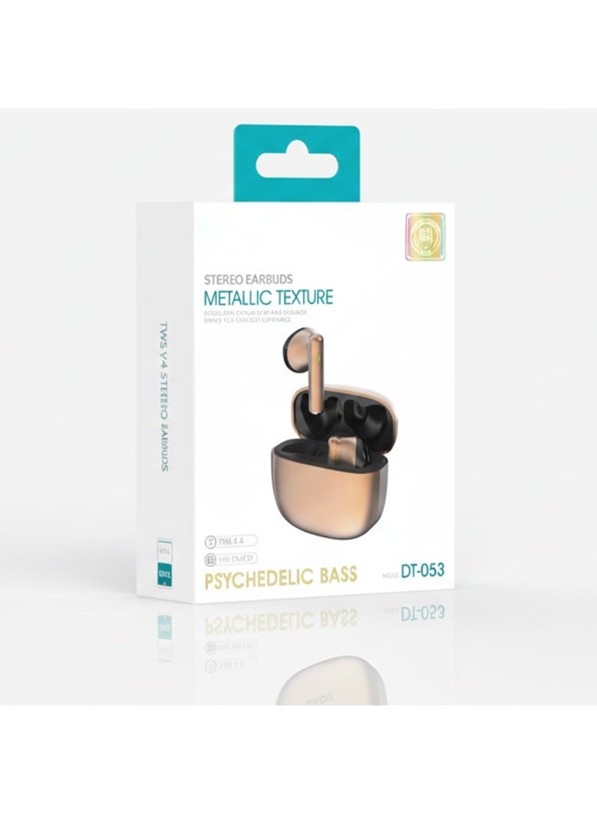 Advanced DT-053 METAL Wireless Earbuds (TWS) with Bluetooth 5.4, HIFI Enjoy , Excellent Sound Chip, and Premium Gold Metal Design for a Concert Experience. - Image 3
