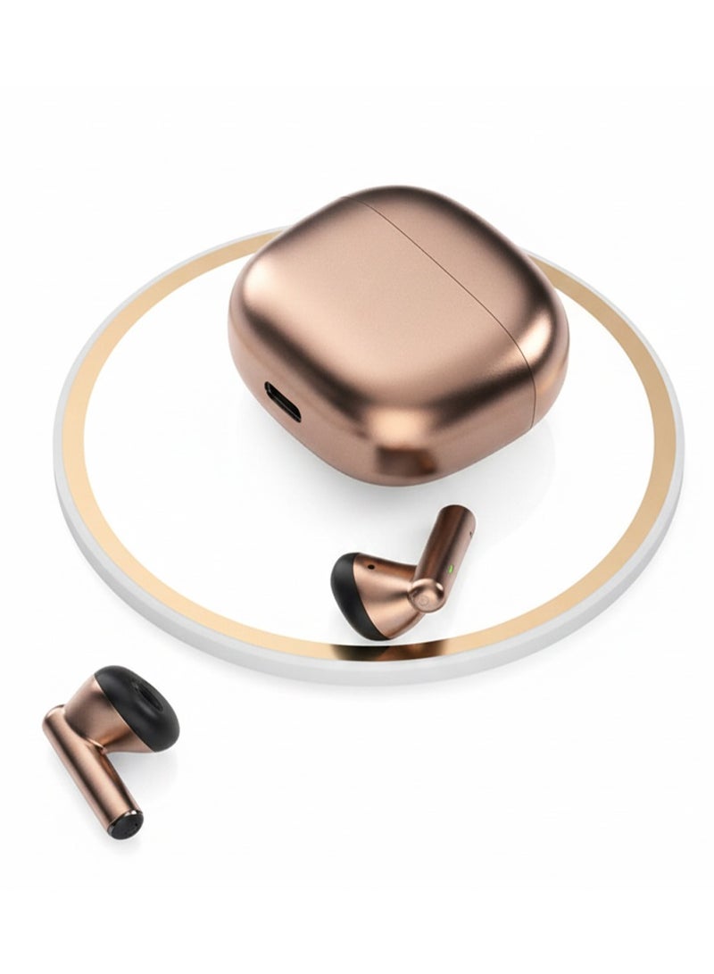 Advanced DT-053 METAL Wireless Earbuds (TWS) with Bluetooth 5.4, HIFI Enjoy , Excellent Sound Chip, and Premium Gold Metal Design for a Concert Experience. - Image 2