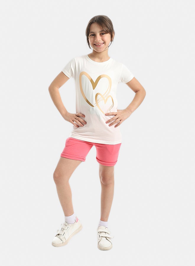 Andora Pink Short With Elastic Waist And Drawstrings_Pink - Image 5